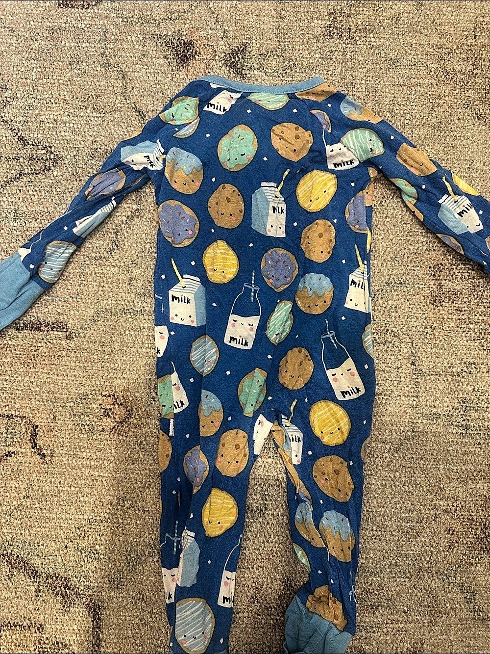 Little Sleepies Blue Cookies & Milk Zippy Blue Footie